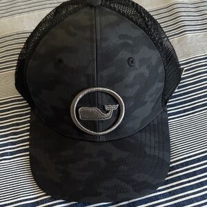Vineyard Vines Gray & Black Camo Whale Mesh Cap